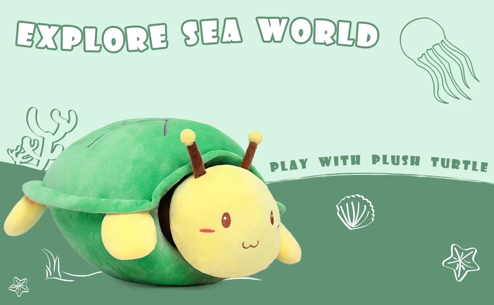 Sea Turtle Stuffed Animal Cute Pillow Cuddly Stuffed Cute Plush Doll Pillow for Kids  Valentine's Day Birthday Gift
