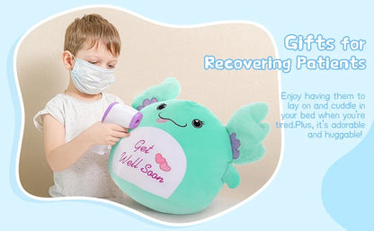 18" Get Well Soon Axolotl Plush Pillow  - Plush Toy Gifts for Women - Feel Better Gifts for Kids Women