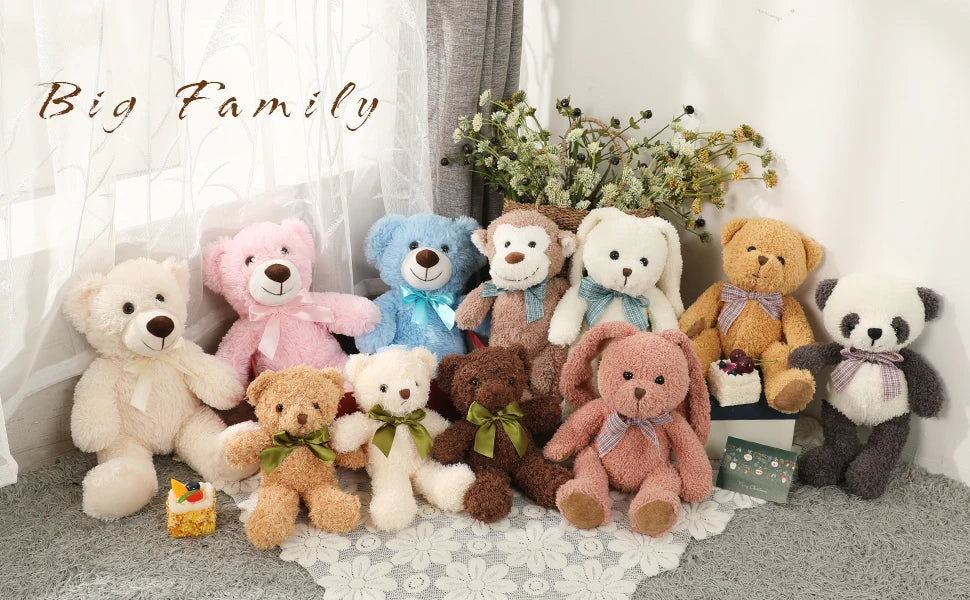 Cute Teddy Bear Stuffed Animal Soft Plush Bear Toy for Kids,as a Gift for Birthday/Christmas/Valentine's Day 9.8 inch