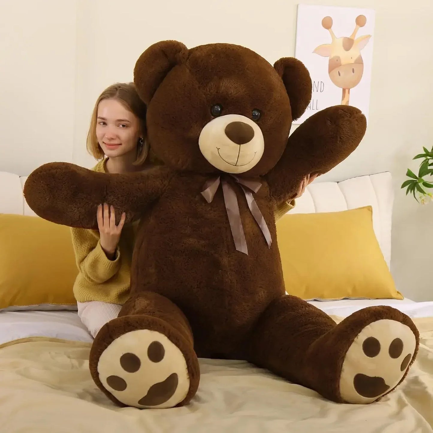 Teddy Bear 5ft, Fluffy Life Size Giant Stuffed Bear , Cute  Teddy Bear Plush Gift for Kids, Girlfriend, Boyfriend,