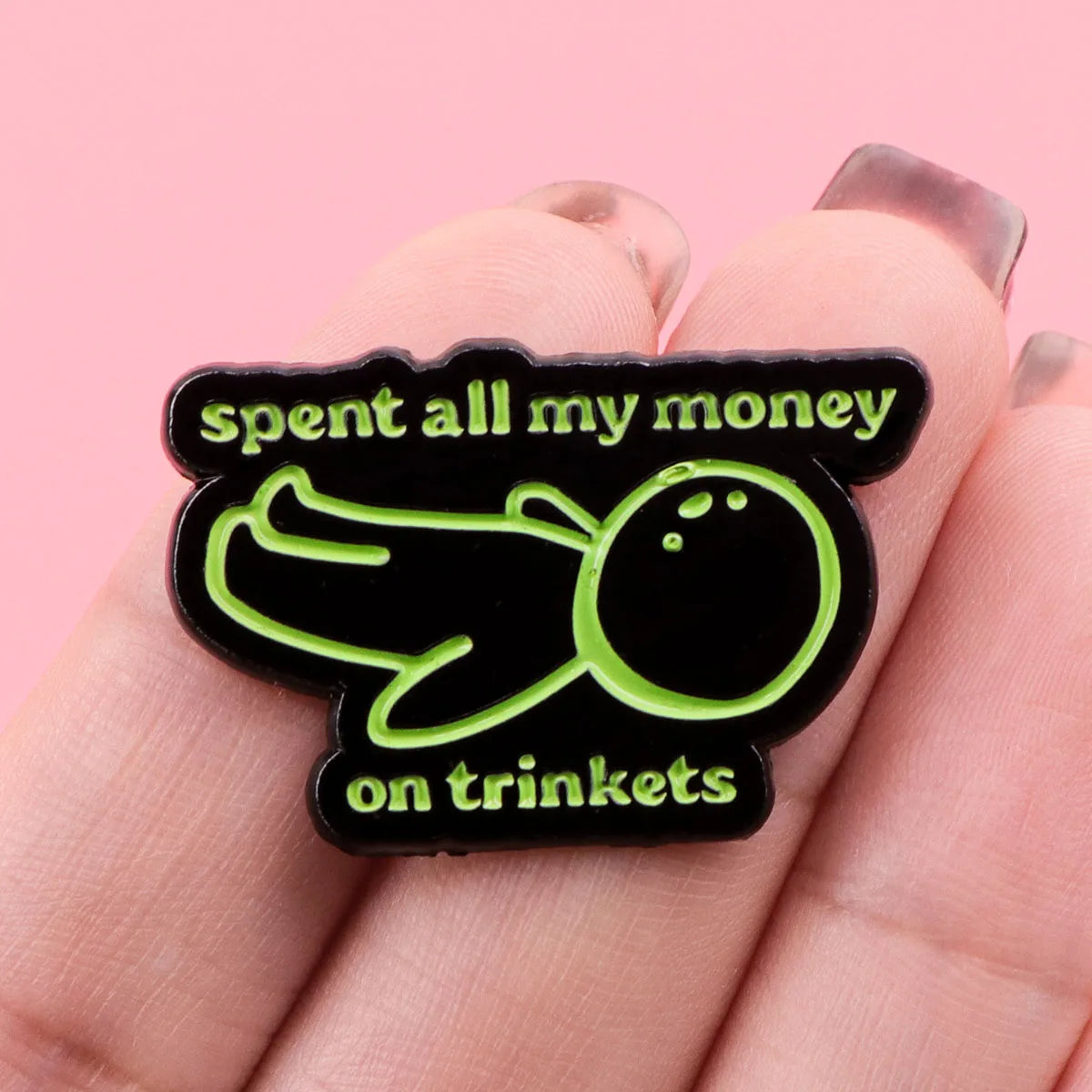 Funny Green Enamel Pin