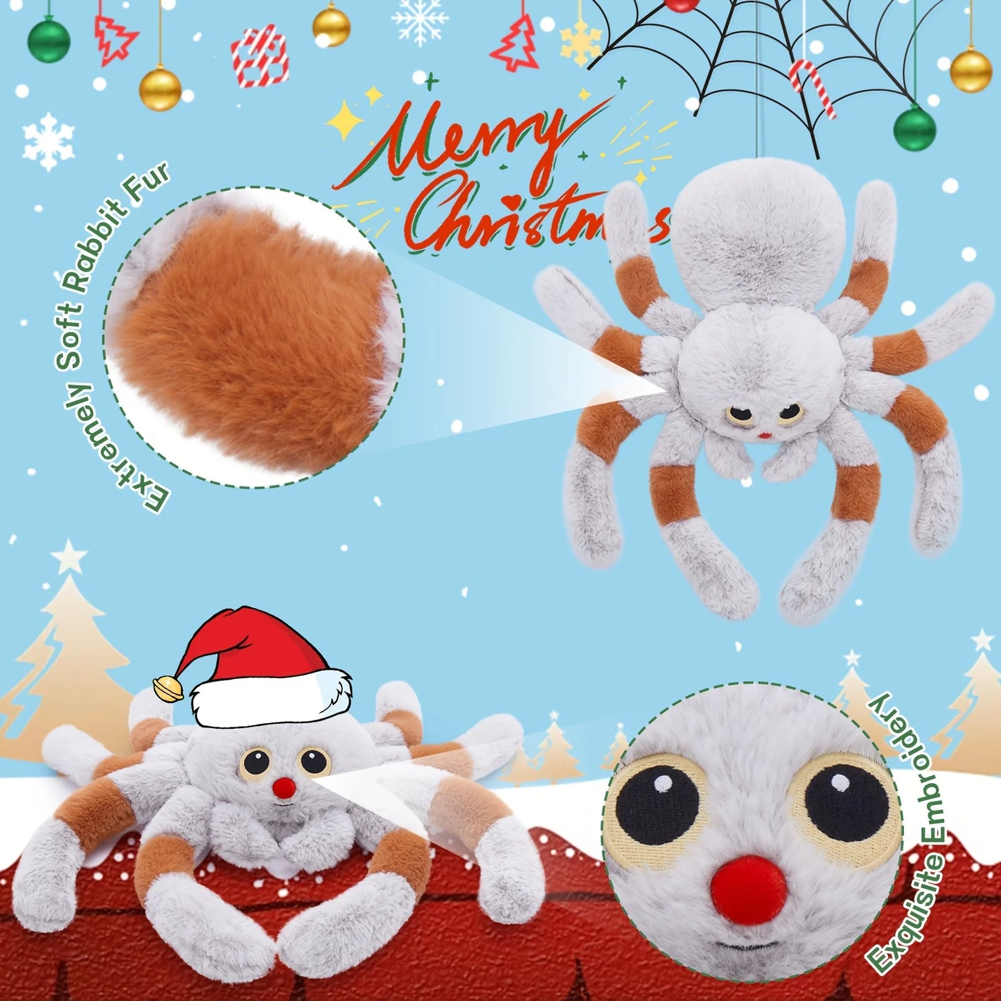 Spooktacular Giant Spider Plush - 20'' Soft and Cuddly Halloween Decor 🕷️