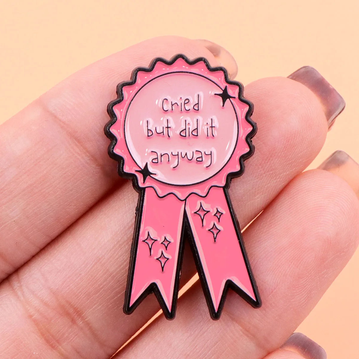 Funny "Cried" Enamel Pin