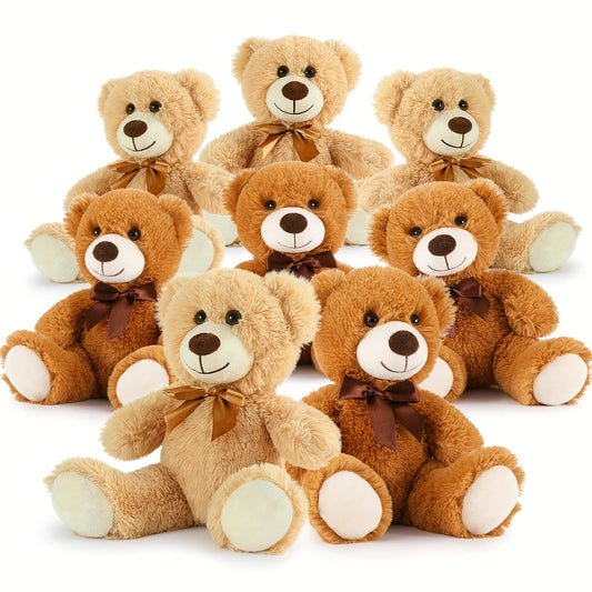Bulk Teddy Bears Stuffed Animal 8 Packs, Small Stuffed Teddy Bear Plush 14'', Cuddly Soft Stuffed Animals Bulk For Kids