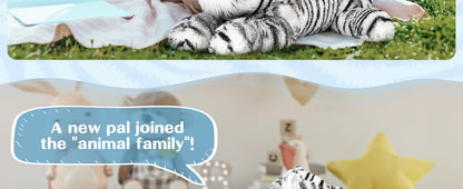 Stuffed Tiger White Plush Tiger Toy for Girls, 22inch (Not Including Tail) Giant Stuffed Animals for Kids