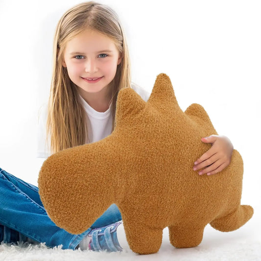 22.8" Large Dino Chicken Nugget Plush Pillow, Soft Dinosaur Chicken Nugget Pillow for Birthday Christmas (Stegosaurus)