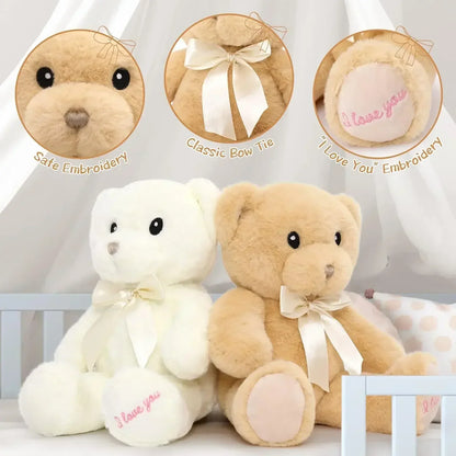 I Love You Teddy Bear Stuffed Animals Valentines Day Gifts,2-Pack Soft Embroidered Stuffed Bear Stuffed Animals Bulk