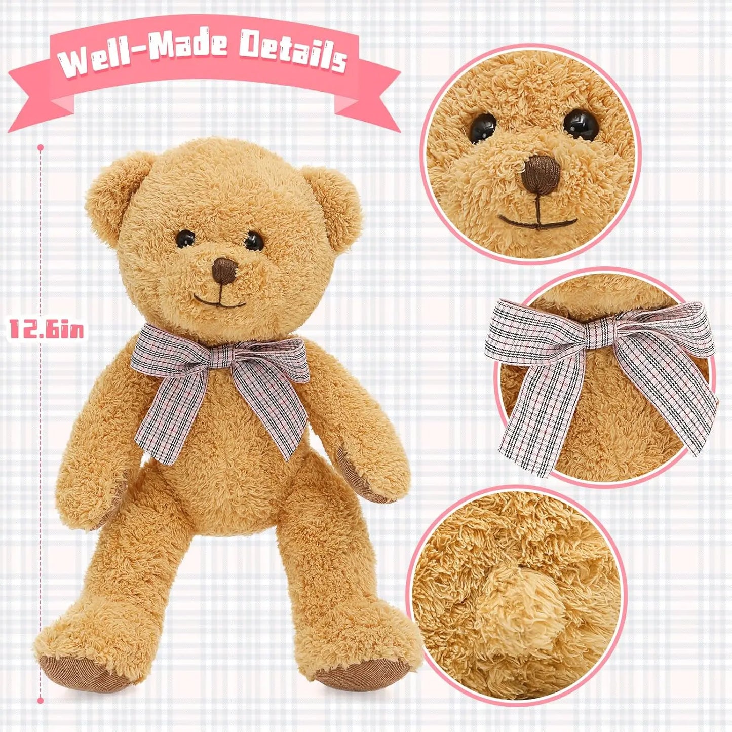 13inch Stuffed Animals Bulk for Kids, 5 Pack Soft Stuffed Animals Plush Set Teddy Bears Bulk for Teen Girls
