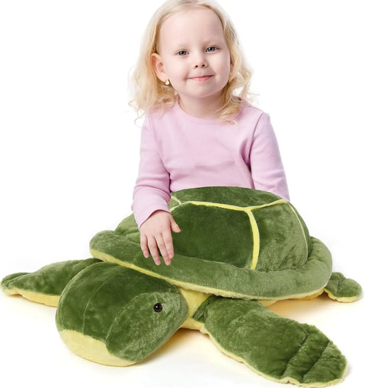 Giant Turtle Stuffed Animal 25 inch, Large Stuffed Sea Turtle Plush Toy, Big Stuffed Turtle Pillow for Kids,  Green