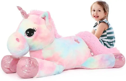 43in Giant Unicorn Plush Toys,Big Rainbow Pink Unicorn Stuffed Animals for Children,Great Unicorns Gifts for Girls