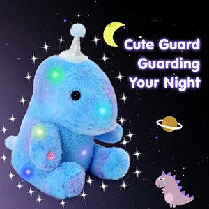 Light Up Dinosaur Stuffed Animal Soft Cute Night Light Dinosaur Plush Toys with Colorful Light Gift for Kids