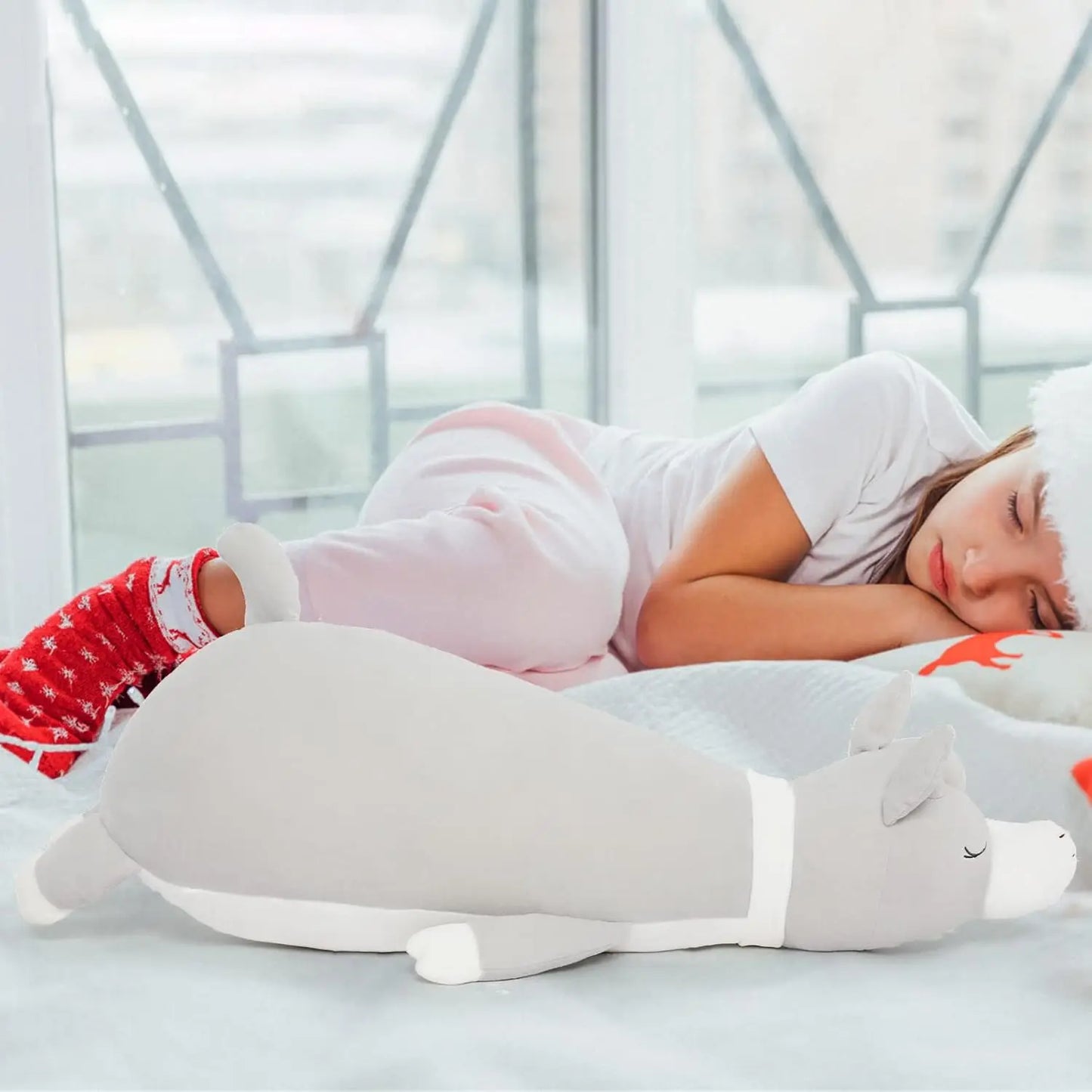 Llama Alpaca Stuffed Animal Squishies, Llama Alpaca Plush Long Sheep Plush Body Pillow Soft Valentines Day/Birthday