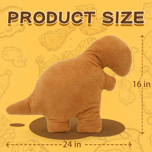 24" Large Dino Chicken Nugget Plush Pillow, Soft Dinosaur Chicken Nugget Pillow for Birthday Christmas for (Tyran Rex)