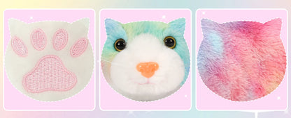 4 Piece Cats Stuffed Animals,  Cute Rainbow Mom and Baby Stuffed Cats for Kids Girls Boys Gift for Valentines Birthday