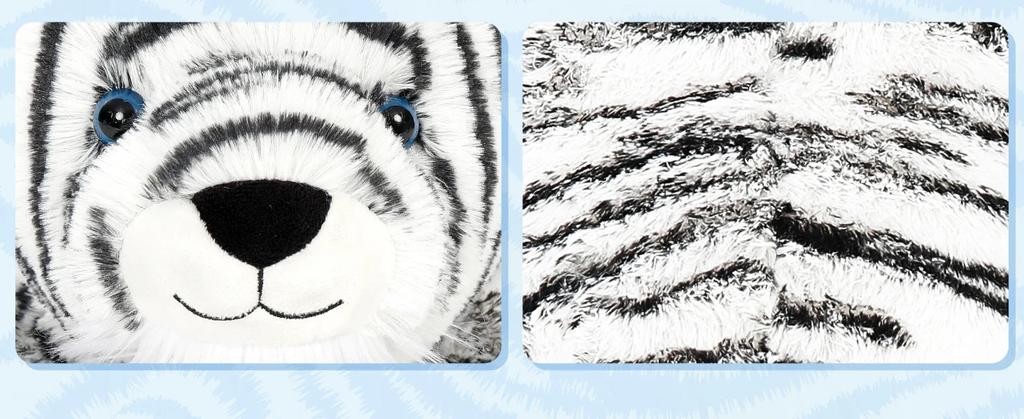 Stuffed Tiger White Plush Tiger Toy for Girls, 22inch (Not Including Tail) Giant Stuffed Animals for Kids