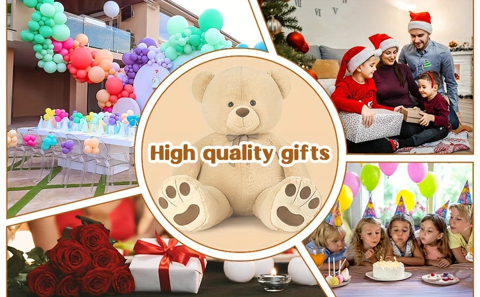 Giant Teddy Bear Stuffed Animal, Big Stuffed Bear For Baby Shower Life Size Large Teddy Bear