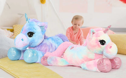 43in Giant Unicorn Plush Toys,Big Rainbow Pink Unicorn Stuffed Animals for Children,Great Unicorns Gifts for Girls