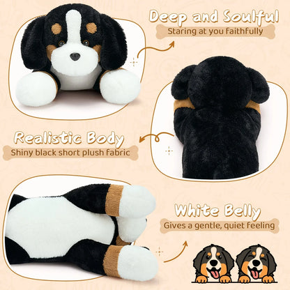 Snuggle Softie, Giant Bernese Mountain Dog Plush Toy, 25" - Soft Polyester Stuffed Animal in Deep Brown/White/Black