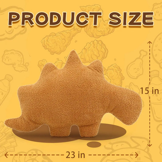 22.8" Large Dino Chicken Nugget Plush Pillow, Soft Dinosaur Chicken Nugget Pillow for Birthday Christmas (Stegosaurus)