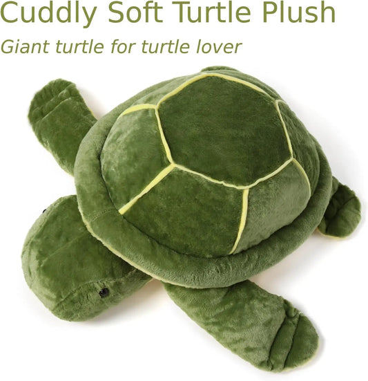 Giant Turtle Stuffed Animal 25 inch, Large Stuffed Sea Turtle Plush Toy, Big Stuffed Turtle Pillow for Kids,  Green