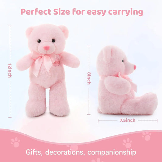 2 Pack Pink and Blue Teddy Bear, Small Teddy Bear Stuffed Animal Plush for Christmas Valentines Day