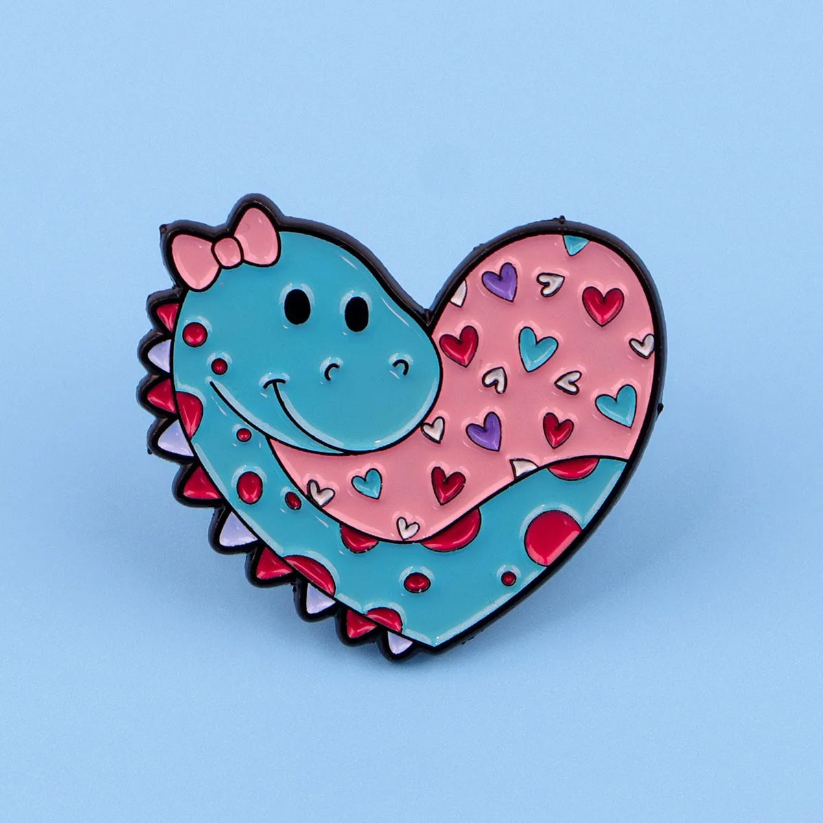 Heart-Shaped Dinosaur Lapel Pins