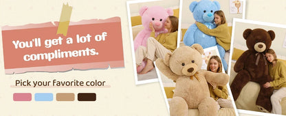 Teddy Bear 5ft, Fluffy Life Size Giant Stuffed Bear , Cute  Teddy Bear Plush Gift for Kids, Girlfriend, Boyfriend,