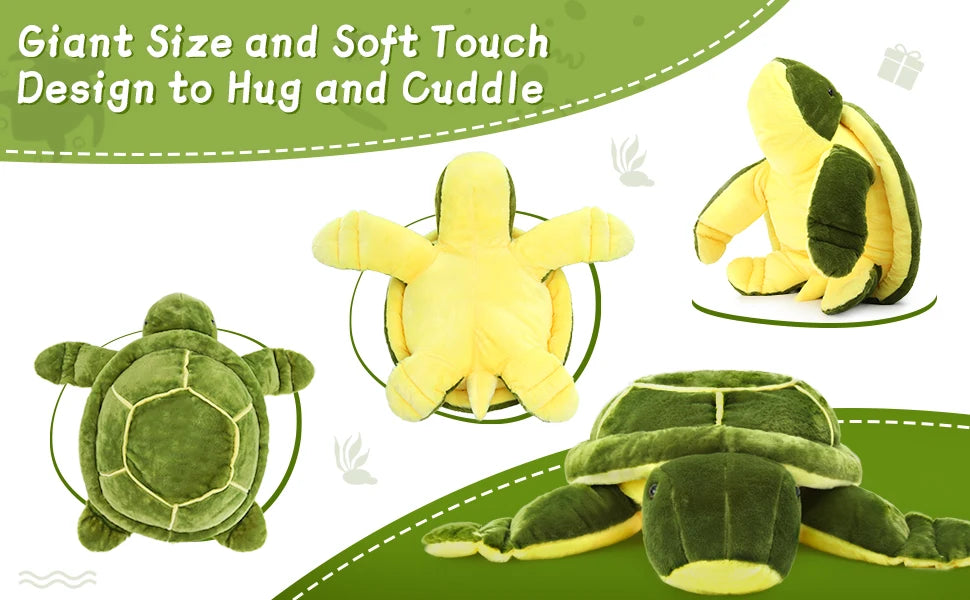 33" Soft Big Sea Turtle Stuffed Animal, Turtle Plush Pillow for Birthday, Valentine, Christmas, Sea Turtle Toys