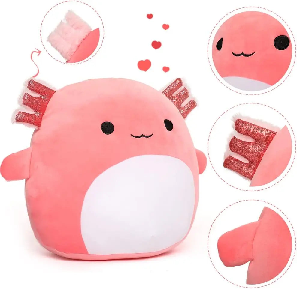 16" Large Axolotl Stuffed Animals Plush Toy Throw Pillow - Big Ultrasoft Hug Squishy and Cuddly Axolotl Pillow for Kids