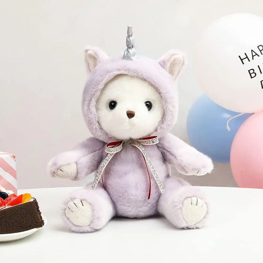 Unicorn Stuffed Animal, Cute Stuffed Unicorn Plush Toy for Girl Kids, Purple 10 inch