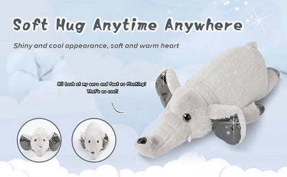 Elephant Plush Soft Hug Stuffed Animals Pillow for Boy Girl Kids ( Grey, 24 Inches)