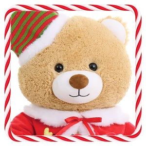Christmas Teddy Bear Stuffed Animal Santa Claus Snowman Elk Stuffed Soft Plush Toys, 24"(Red Coat, Hat)