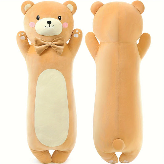 Brown 36.2in Long Polyester Throw Pillow, Body Pillow For Kids And Adults, Teddy Bear Plush Gift For Girls Boys