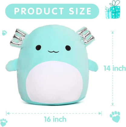 16" Large Axolotl Plush Toy Throw Pillow - Stuffed Animals Toy Giant Soft Hug Squishy and Cuddly Salamander Plushie
