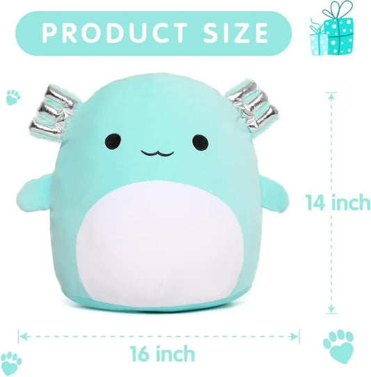 16" Large Axolotl Plush Toy Throw Pillow - Stuffed Animals Toy Giant Soft Hug Squishy and Cuddly Salamander Plushie