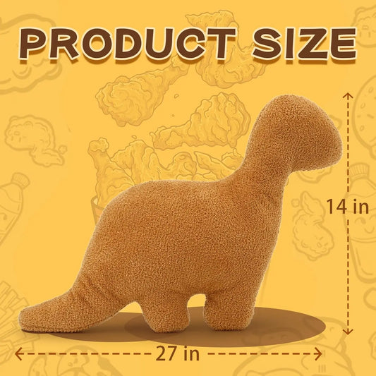 27" Large Dino Chicken Nugget Plush Pillow, Soft Dinosaur Chicken Nugget Pillow for Birthday Christmas (Brontosaurus)