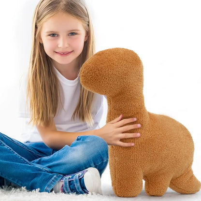 27" Large Dino Chicken Nugget Plush Pillow, Soft Dinosaur Chicken Nugget Pillow for Birthday Christmas (Brontosaurus)