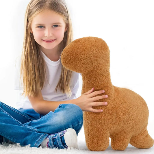 27" Large Dino Chicken Nugget Plush Pillow, Soft Dinosaur Chicken Nugget Pillow for Birthday Christmas (Brontosaurus)