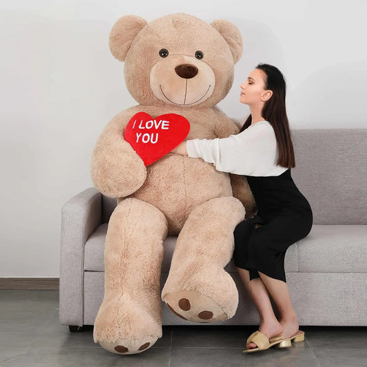 Giant Teddy Bear 6ft Stuffed Animals - “I Love You”Red Heart Jumbo Human Size Teddy Bear for Lovers,  Valentine's Day