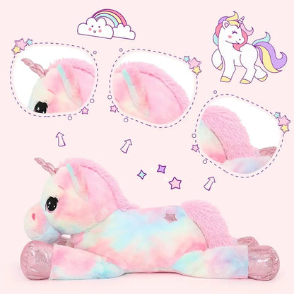 43in Giant Unicorn Plush Toys,Big Rainbow Pink Unicorn Stuffed Animals for Children,Great Unicorns Gifts for Girls