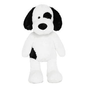 Soft Dog Stuffed Animal Large, Cute Stuffed Dog Plush Toy, Cuddle Dog Hugging Pillow for Kids, 20in, White, Black