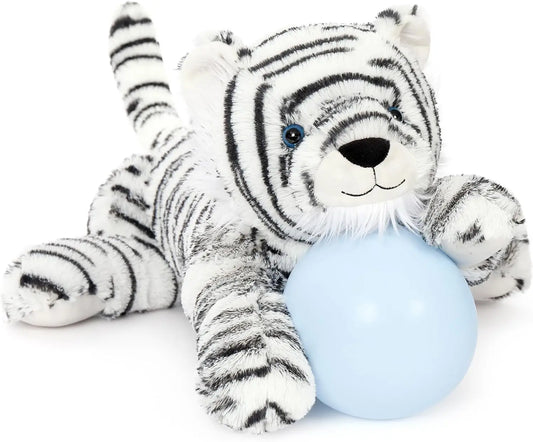 Stuffed Tiger White Plush Tiger Toy for Girls, 22inch (Not Including Tail) Giant Stuffed Animals for Kids