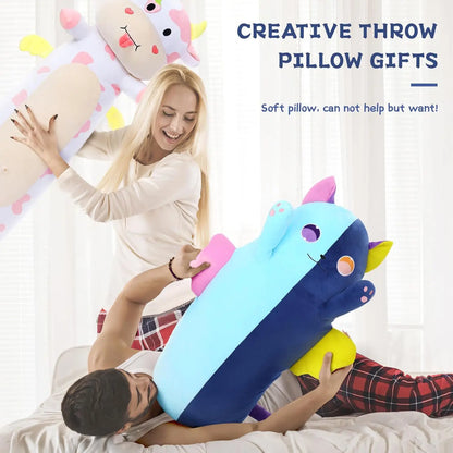 Large Stuffed Cat Plush Body Pillow for Kids,42in Long Cat Plush Pillow for Adults, Cat Stuffed Animal for Kids Girls