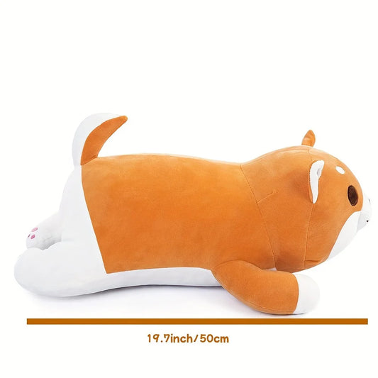 Corgi Plush Pillow, Soft Shiba Inu Akita Stuffed Animal Plush,Dog Doll Toy Gift for Kids and Friends.Yellow,19.6”)