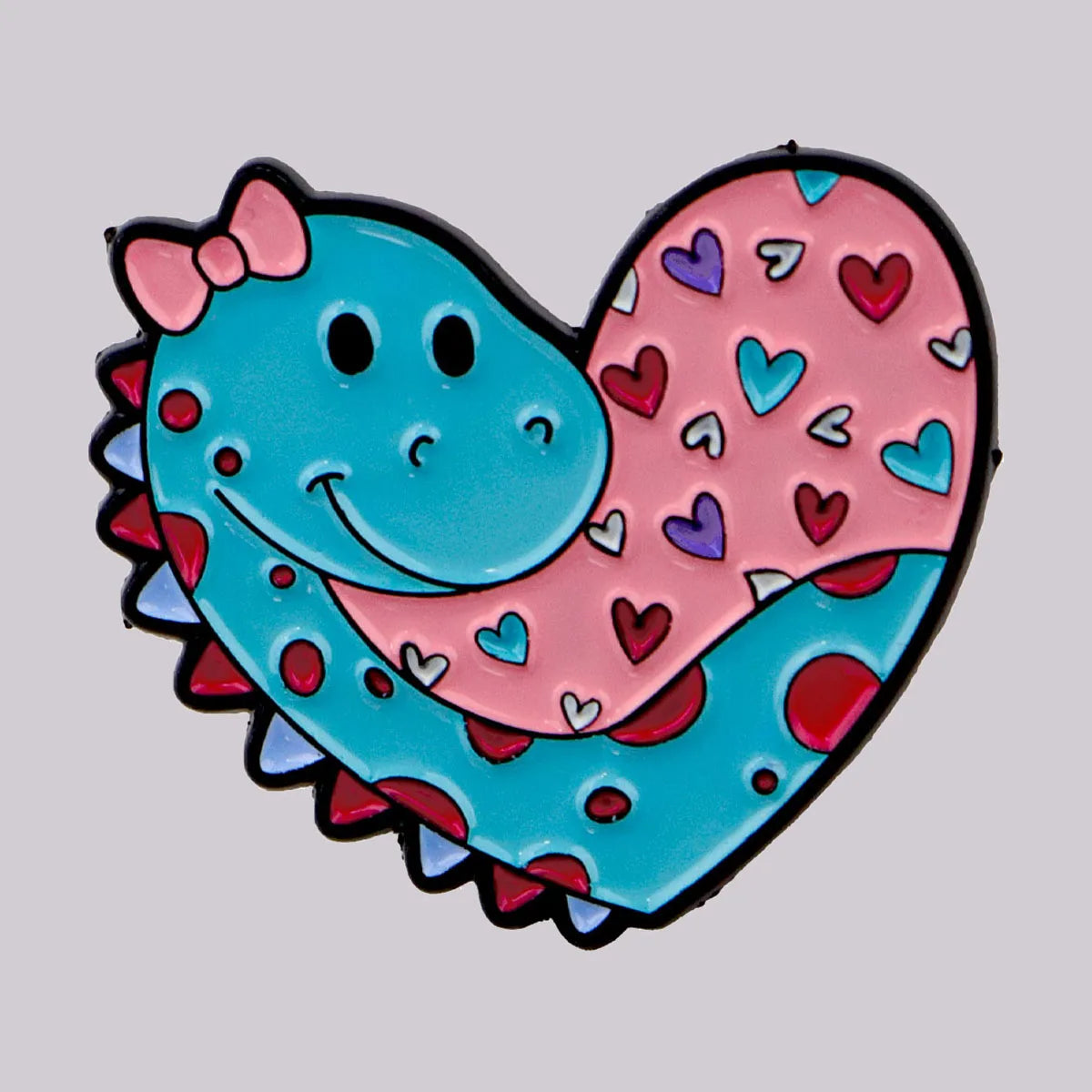 Heart-Shaped Dinosaur Lapel Pins