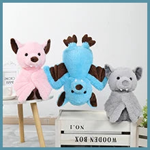 Blue Stuffed Bat Plush Toy - 14 Inches Goth Halloween Stuffed Animals - Soft Furry Gifts for Kids
