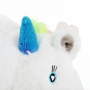 16" White Rainbow Mane Unicorn Toys Handbag - Soft Fluffy Unicorn Plush with a Unicorn Headband as Gifts