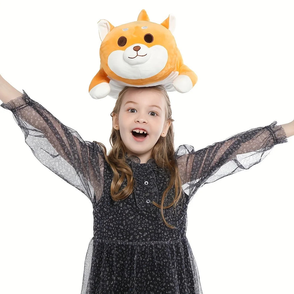 Corgi Plush Pillow, Soft Shiba Inu Akita Stuffed Animal Plush,Dog Doll Toy Gift for Kids and Friends.Yellow,19.6”)