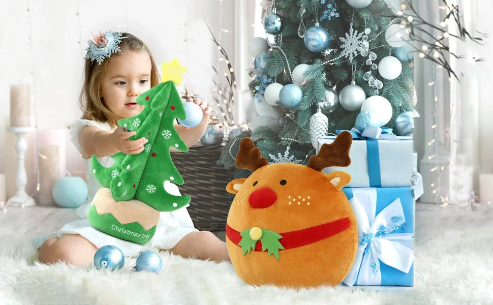 Christmas Stuffed Animal Soft Christmas Tree Plush Toy Holiday Plush Cuddle Pillow for Kids Christmas Party Home Decoration