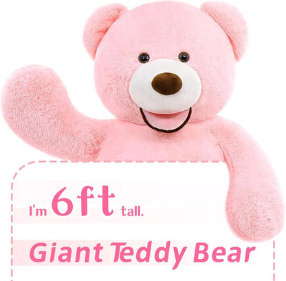 Giant Pink Teddy Bear 6ft Stuffed Animal ，Large Teddy Bear Plush -for Valentines Day,Anniversary,Birthday